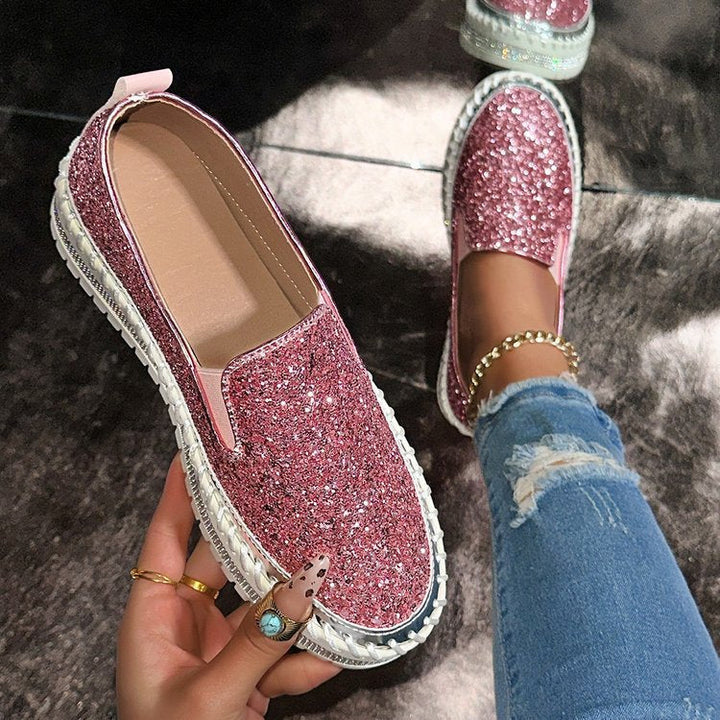 JAMILA™ - Mocassins à Enfiler Décorés de Paillettes Chic