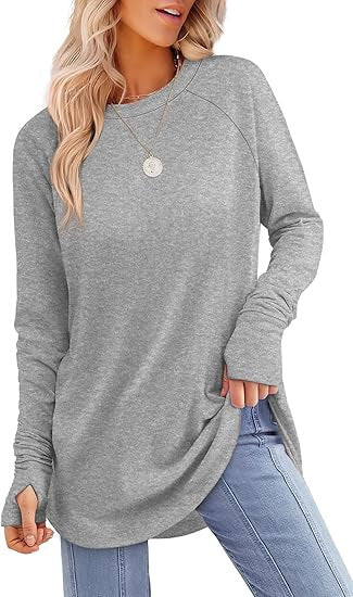 Filippa™ | Haut à manches longues raglan avec ourlet incurvé
