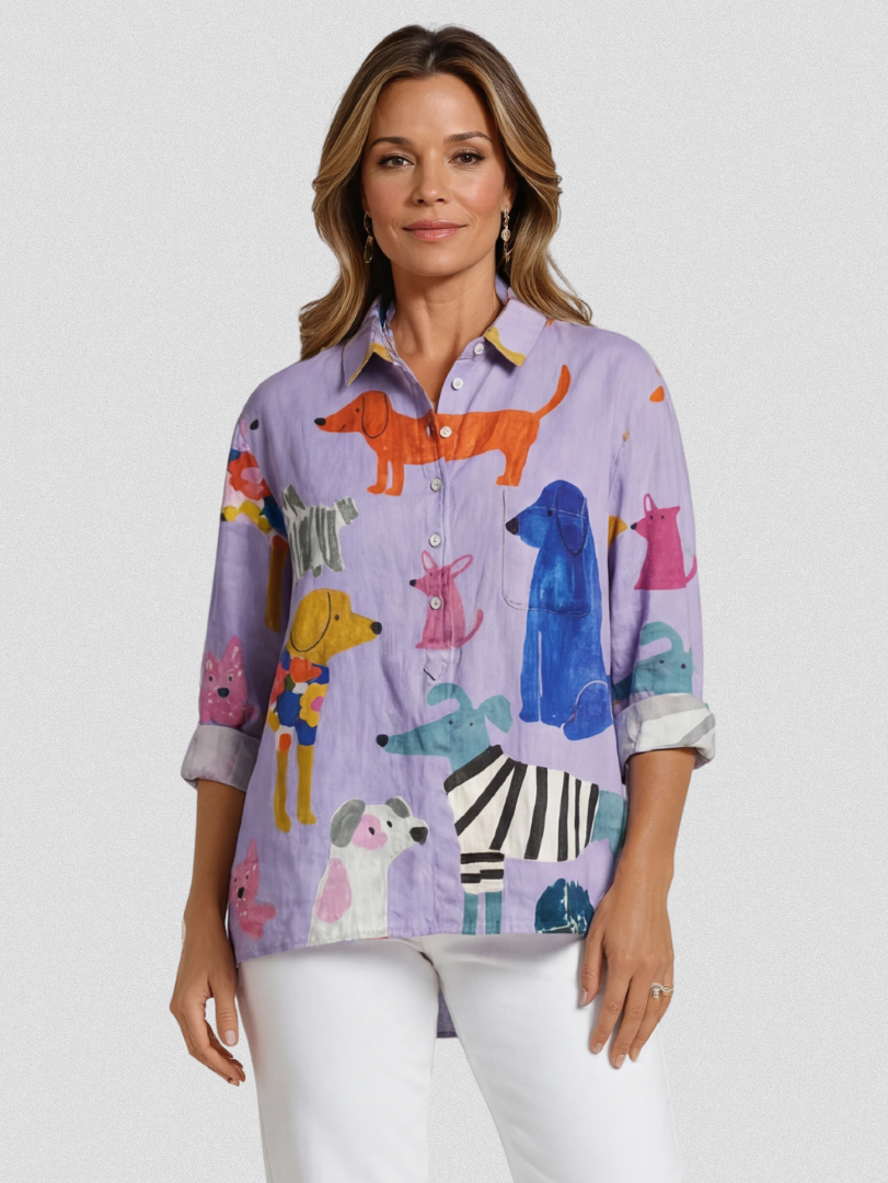 Coralie | Women's Art Print Casual  Shirt
