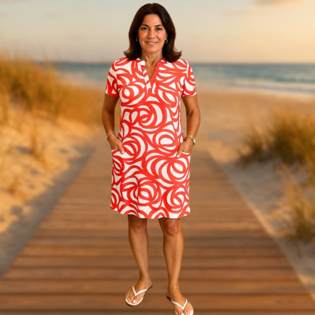 MONIQUE  | Robe imprimée à col en V