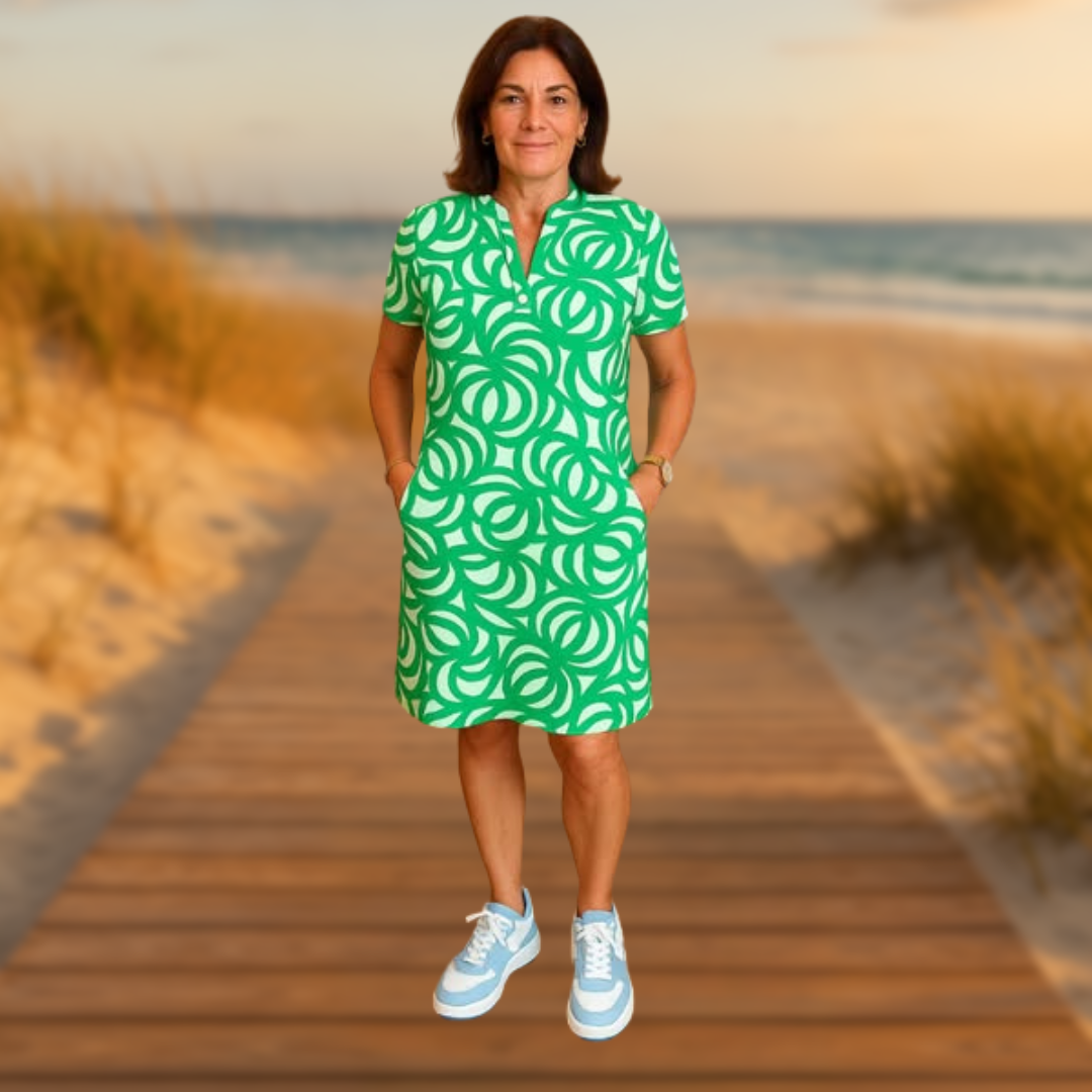 MONIQUE  | Robe imprimée à col en V