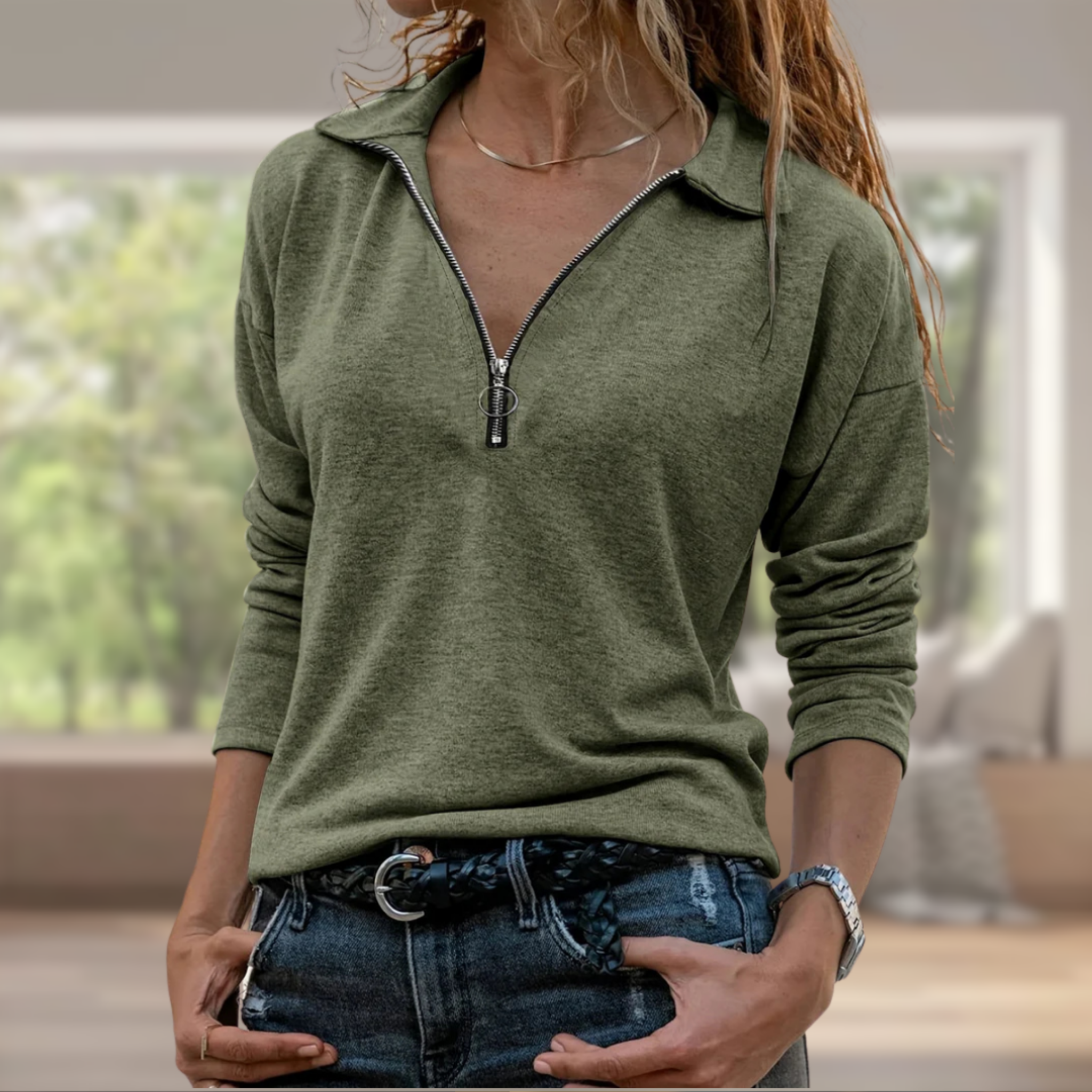 SHEENA | Haut avec détail zippé