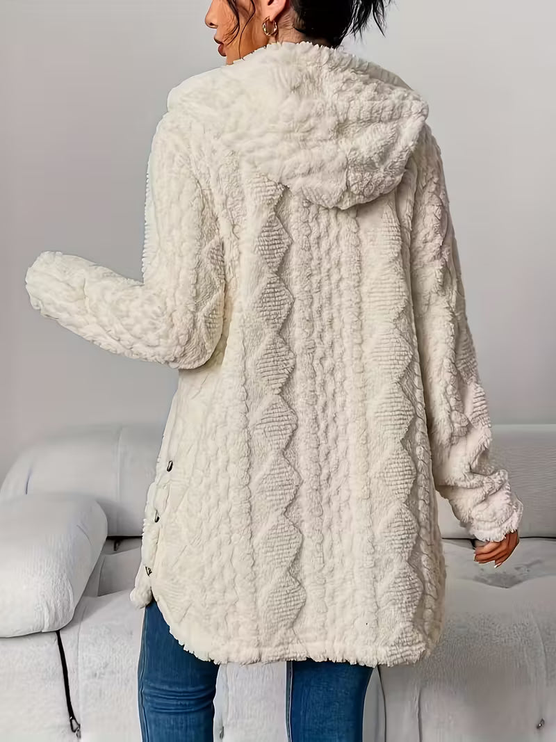 BRIGITTE™ | Cardigan-Manteau en Polaire à Capuche