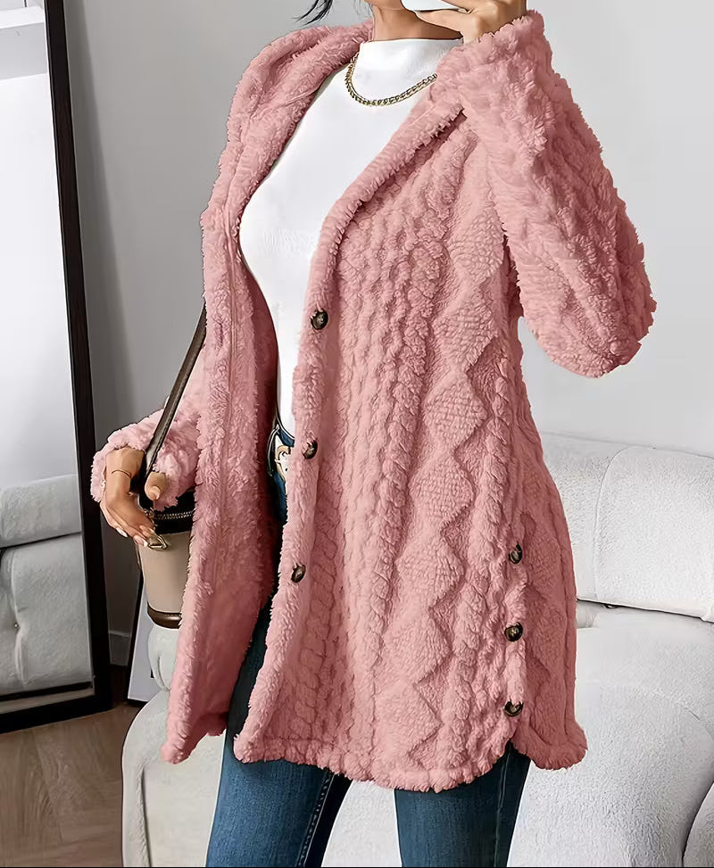 BRIGITTE™ | Cardigan-Manteau en Polaire à Capuche