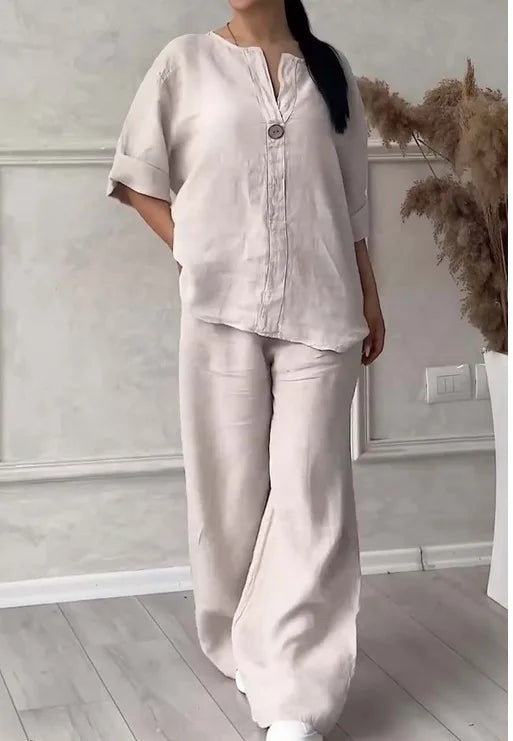 Mariana | Casual Set V-Neck Top with Wide Sleeves