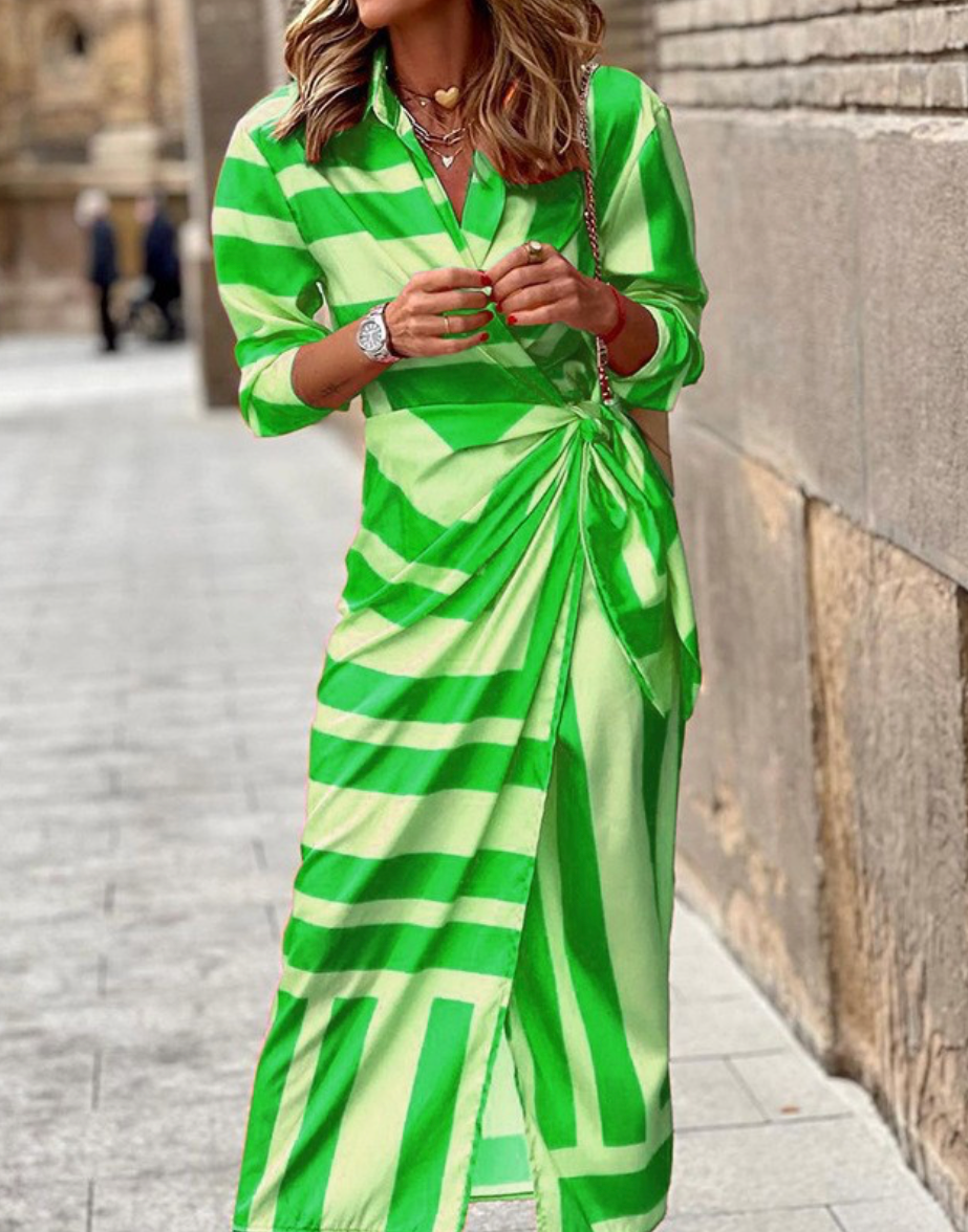 Cecilia™ Elegant Striped Dress