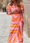 Cecilia™ Elegant Striped Dress