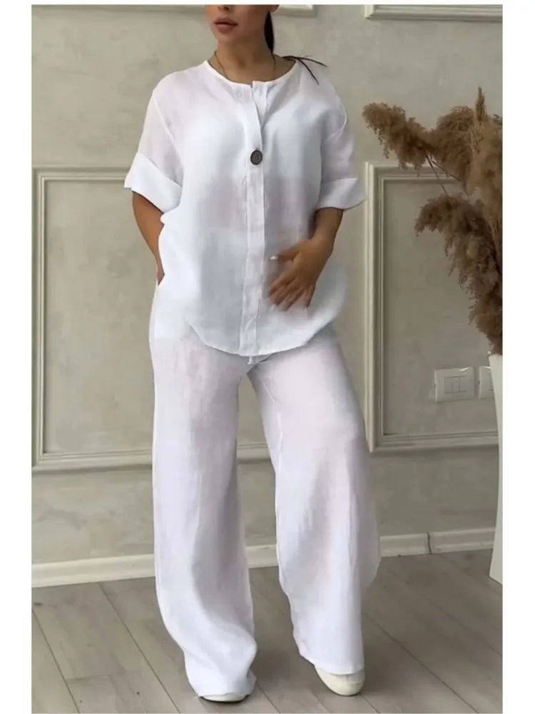 Mariana | Casual Set V-Neck Top with Wide Sleeves