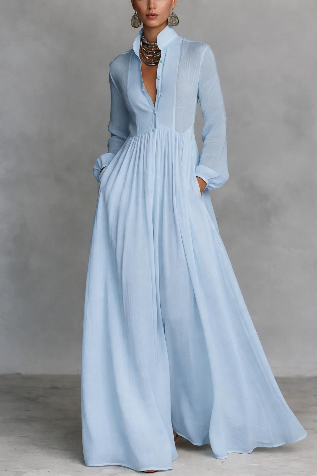 Serena | Robe Maxi à Boutons Fluides