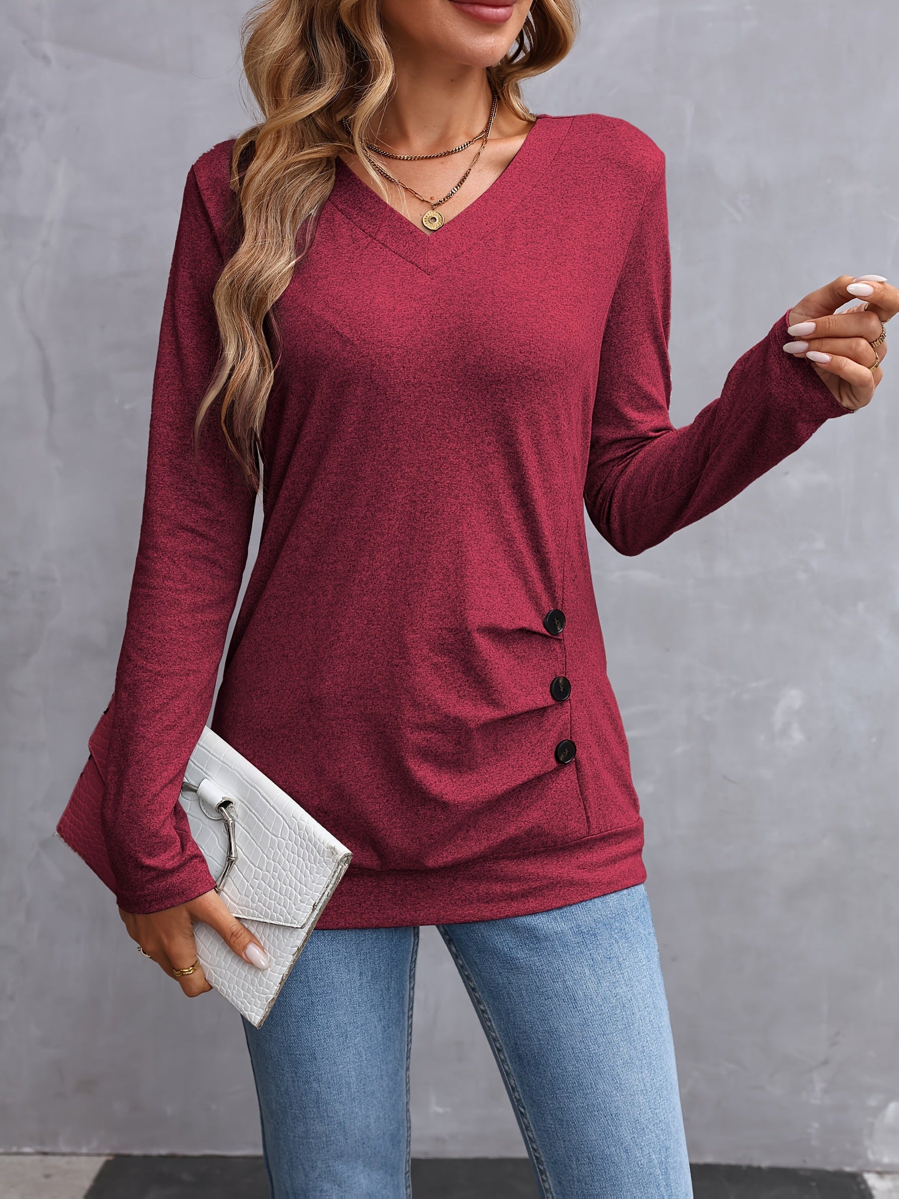 Louisa™ | T-shirt élégant à manches longues