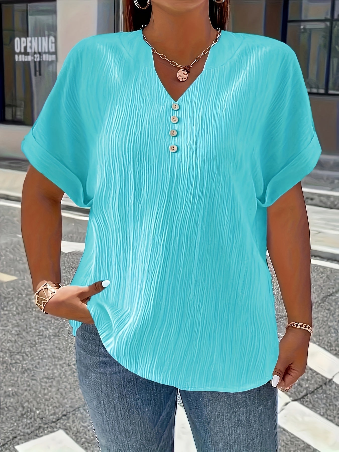 Elara™ | Blouse plissée en V de luxe