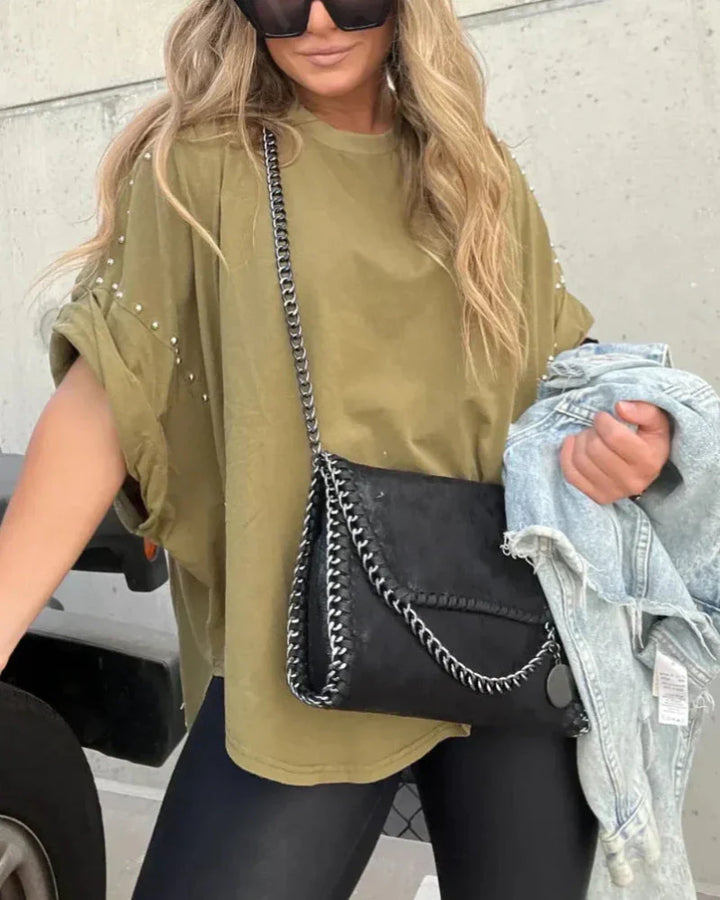 BELLA | T-shirt oversize à clavettes