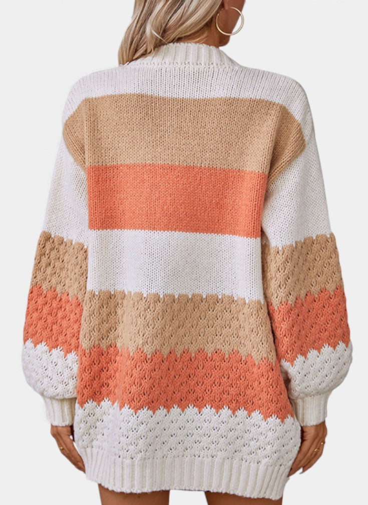 GRUSHA™ | Cardigan Oversize à Motif Rayé