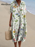 Robe Décontractée Florale Vintage pour Femme