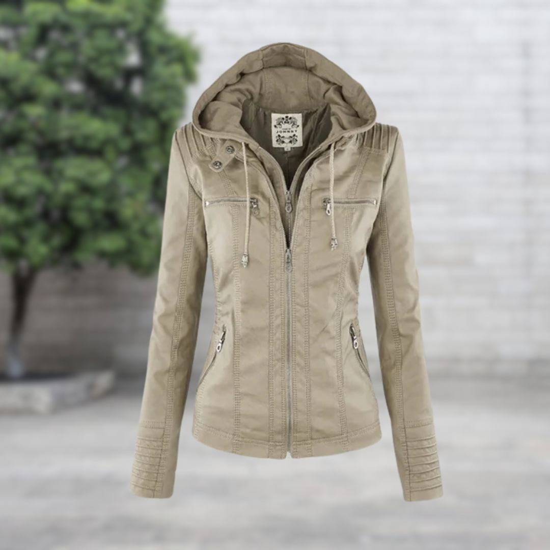 COSTANZA | Blouson intemporel en cuir végétalien.