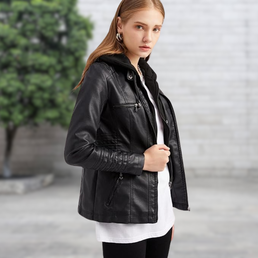 COSTANZA | Blouson intemporel en cuir végétalien.