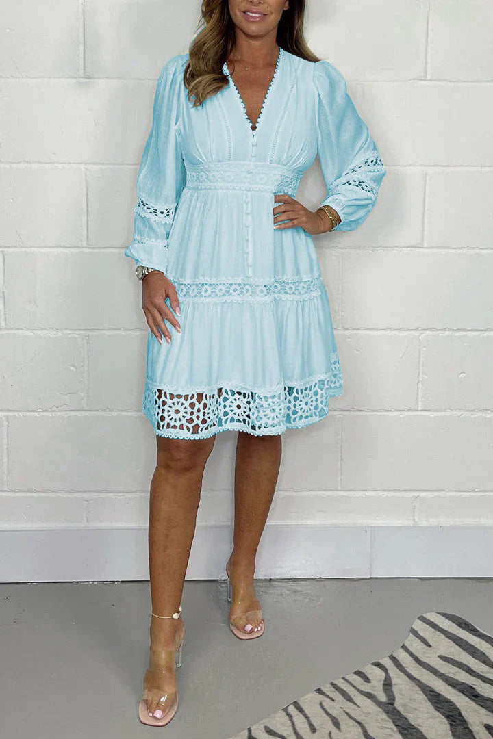 CELINA | Robe vintage en dentelle à col en V