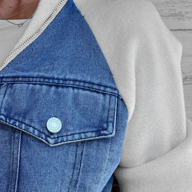GWEN |  Veste en denim à fermeture éclair pour femmes
